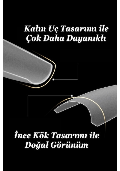 500 Adet Orta Küt Jel Destekli Yarım Ay Protez Tırnak Uzatma Tips Özel Saklama Kutusunda Orta-küt