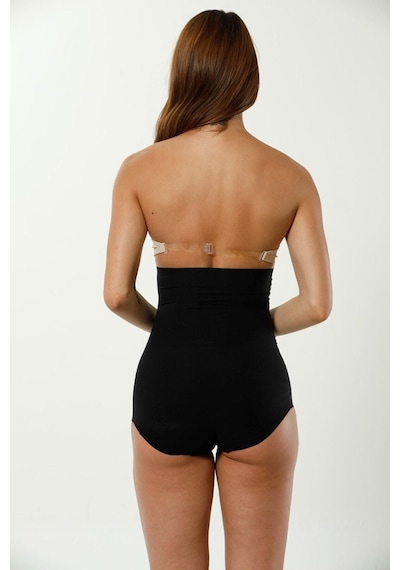 Bonbonetti Chocolate Baby & Kids Kadın Lazer Kesim Yüksek Bel Slip Korse Siyah