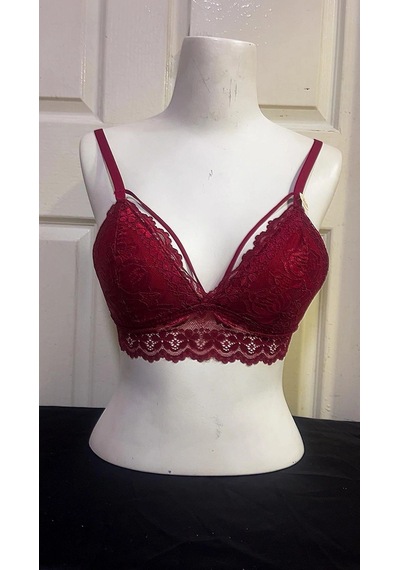 Koza Kadın Desteksiz İpli Soft Bralet Sütyen-bordo
