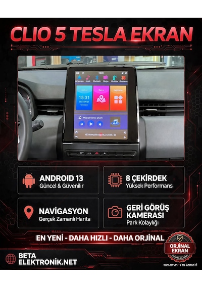 Renault Clio 5 Tesla 8 Çekirdek And.13 6+64 Multimedya 9.7''