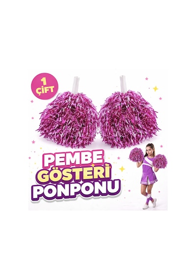 Büro Ev Ofis Etkinlik Okul Gösteri Kostümü İçin 1çift 2adet Pembe Ponpon Standart