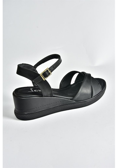 Fox Shoes  Siyah Dolgu Topuklu Kadın K674305009 Siyah