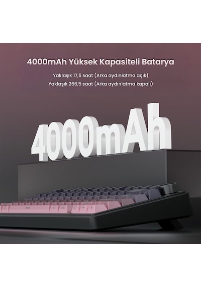Aula F75 Mekanik Rgb Tkl Reaper Switch Kablosuz Makrolu Hot Swap Klavye Gradyan Pembe