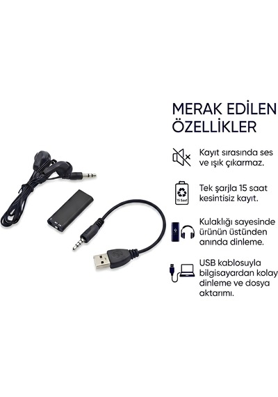 32 Gb Ekstra Slim Ses Kayıt Cihazı Usb Flash Bellek Mp3 Player Mini Müzik Çalar,özel Batarya 15 Saat Kayıt