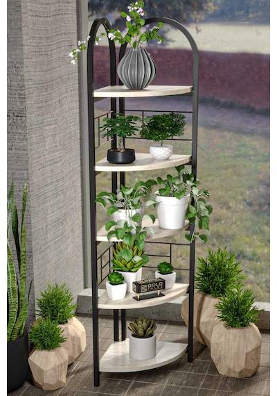 Reyo Falez 5 Raflı Metal Köşe Kitaplık Dekoratif Aksesuar Rafı Çiçeklik Salon Dekoratif Çok Amaçlı Raf Traventen Traverten Reyo Falez 5 Raflı Metal Köşe Kitaplık Dekoratif Aksesuar Rafı Çiçeklik Salon Dekoratif Çok Amaçlı Raf Traventen Traverten