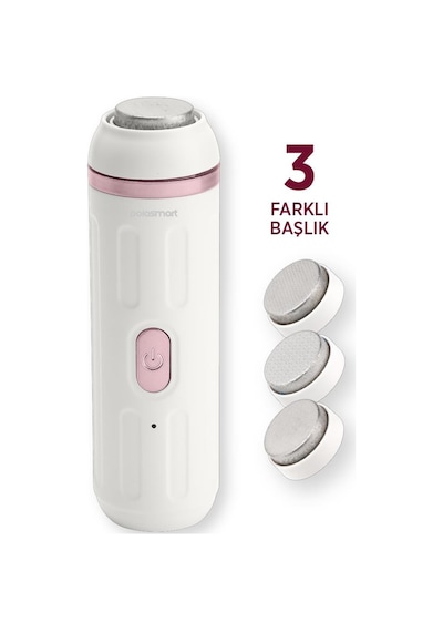 Polosmart Pbs818 Şarjlı 2 Modlu 3 Başlıklı Topuk Törpüsü Beyaz