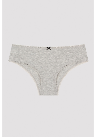 Penti Daily Lace 3'lü Pamuklu Gri Hipster Külot