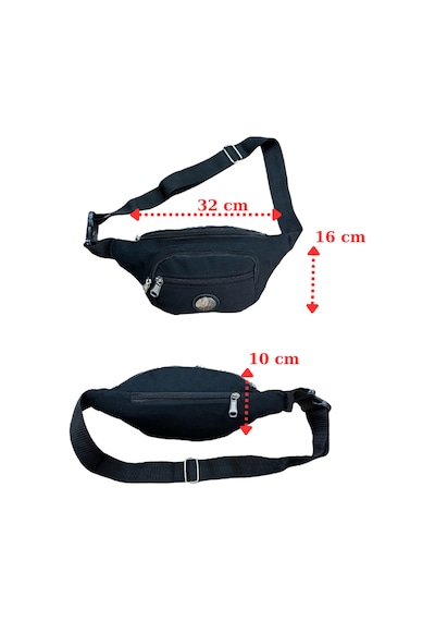 Monte Lui Unisex Kanvas Kumaş Bel Ve Çapraz Çanta Siyah