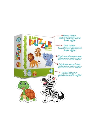 Circle Toys Orman Hayvanları Bebek Puzzle Seti 12 Adet 28 Parça Puzzle