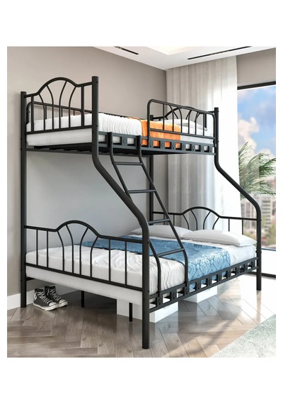 Missidea İmaj 3 Kişilik Ebeveyn 3'lü Metal Ranza Siyah 90x190 Cm 90 x 190