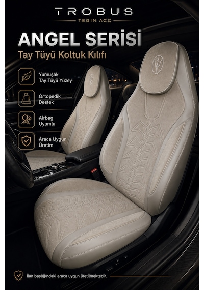 Seat Leon 2005 Ve Sonrası Uyumlu Angel Serisi Tay Tüyü Koltuk Kılıfı Bej