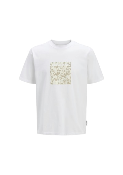 Jack & Jones Jcotarmac Camo Front Tee Ss Crew Neck Ln P.beyaz Renkli