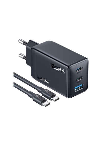Gar322 Pd65w Şarj Cihazı - 2m Type-c To Type-c Data Kablosu - Hızlı Şarj - Siyah