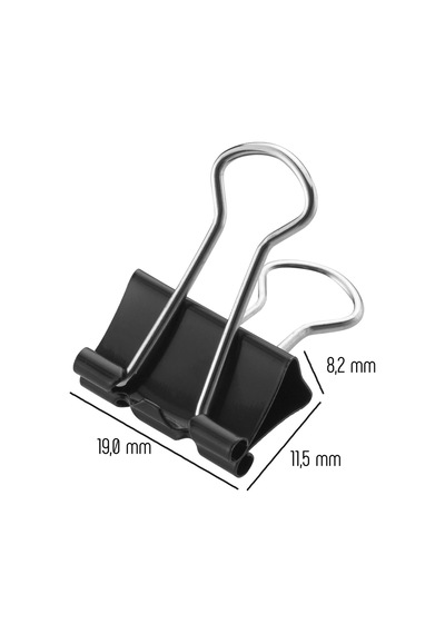 Westcott E-10711 00 Katlanır Mandallar, 19 Mm, Siyah, 12 Adet, Belgeler İçin Metal Mandallar, Sağlam Ve Tekrar Kullan