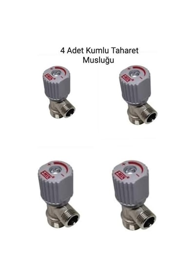 Kumlu Çevirmeli Taharet Ara Musluğu Ayna + Keten Ile 4 Adet Gri