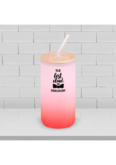 Bk Gift İsimli Dad Tasarımlı Kırmızı Renk Pipetli Buzlu Cam Bardak 600ml - 4, Babaya Hediye, Doğum Günü Hediyesi Kobitmeyen137847 Bk Gift
