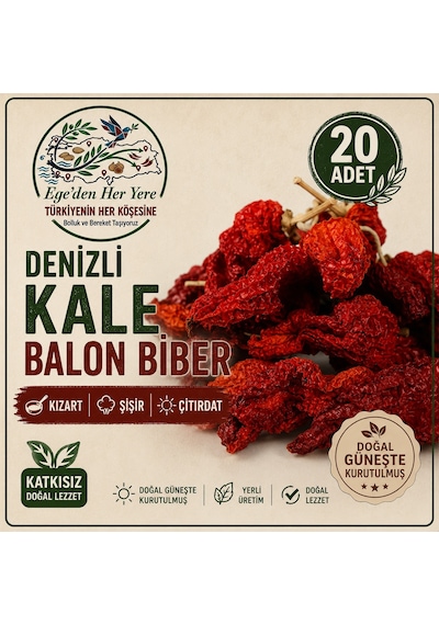 Denizli Tatlı Kale Biberi Balon Biber -10 Adet Kızart-şişir-çıtırdat