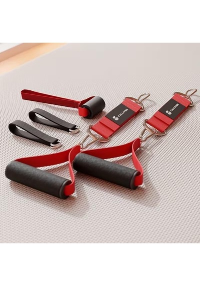 Calliven Premium Direnç Lastiği Seti 4'lü - Kapı Ankrajlı, El Tutacaklı, Ayak Bilek Kayışlı Fitness Bandı 12li Genel