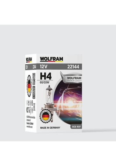 H4 Ampül Standart Işık Tırnaklı P43t 12v 55/60w - Wolfram 22144