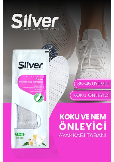 Silver Ayakkabı Koku Ve Ter Önleyici Tabanlık - Gözenekli Konfor Tabanı 35-45