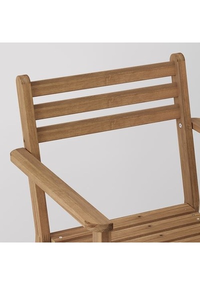 Ikea Askholmen Kolçaklı Sandalye, Koyu Kahve, Mindersiz Koyu Kahverengi