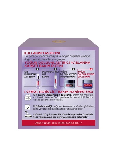 Revitalift Filler Yoğun Dolgunlaştırıcı Hyaluronik Asit İçeren Yaşlanma Karşıtı Gece Kremi 50 Ml