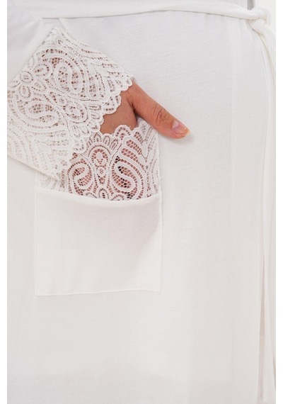 Mecit Pijama Mecit 6332 Bayan Ekru Sabahlık Gecelik Pijama Hamile Lohusa Set