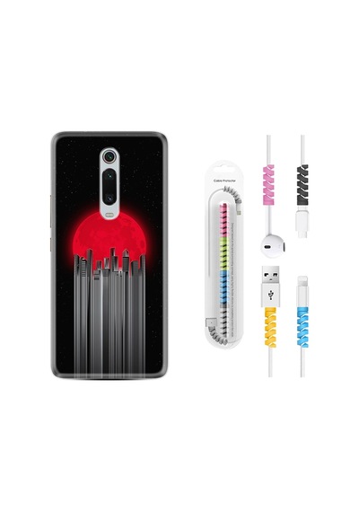 Xiaomi Mi 9T Kılıf +Kablo Koruyucu Red City 1707