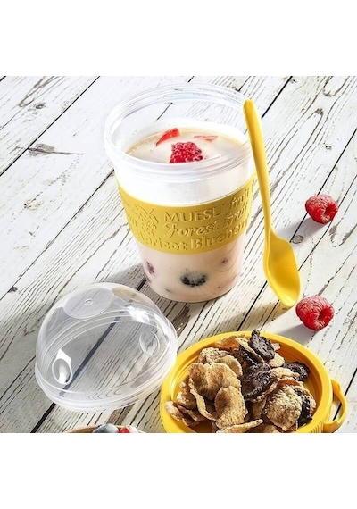 Titiz Yoğurt Kabı - Kendinden Kaşıklı Saklama Kabı- 600 ML