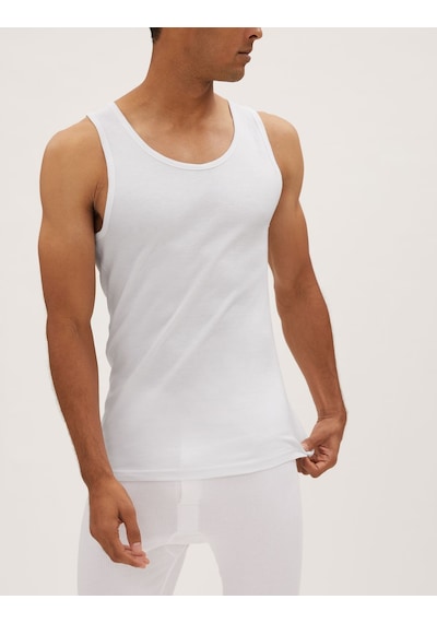 Marks & Spencer Saf Pamuklu 3'lü Atlet Seti T14005700d Beyaz