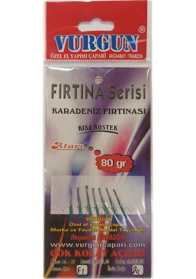 Vurgun 80Gr Kısa Köstek Yeşil Organze Çapari 7Li