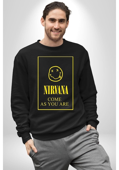 Nirvana Müzik Grubu Unisex Siyah Sweatshirt Siyah
