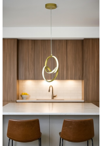 Doruk Eskitme Renk Modern Tasarım - Salon - Mutfak - Hol Beyaz Led Sarkıt Avize Eskitme