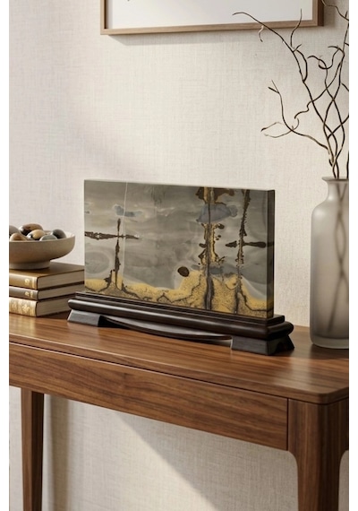 Süper Desenli Manzara Taşı Picture Jasper Dekoratif Parça 9dj