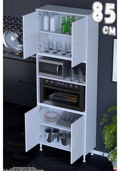 Bade 85 Cm Fırın Dolabı 4 Kapaklı Açık Raflı Çok Amaçlı Mutfak Kiler Dolabı Banyo Dolabı Boy Dolabı Beyaz Bade 85 Cm Fırın Dolabı 4 Kapaklı Açık Raflı Çok Amaçlı Mutfak Kiler Dolabı Banyo Dolabı Boy Dolabı Beyaz