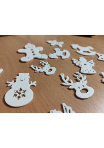 3 Adet 5 Parçadan Oluşan Noel Yılbaşı Süslemeleri 7 Cm