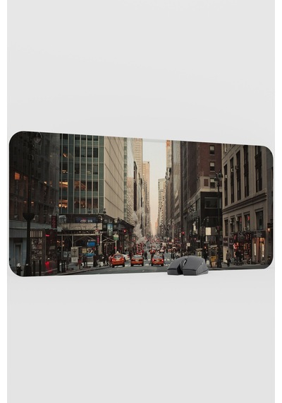 New York Sokakları Amerika 2 V3 90x40 Xxl Gaming Kauçuk Kaymaz Taban Mouse Pad Fare Altlığı