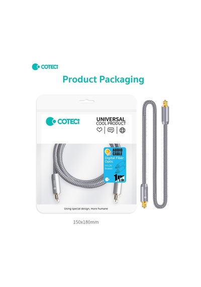 Delux Serisi Coteci 1m Fiber Optik Ses Kablosu Kablo