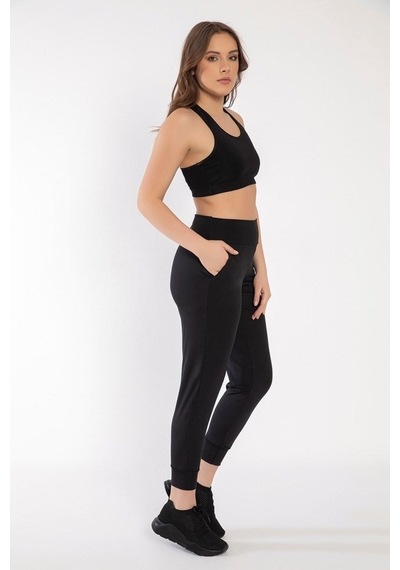 Crozwise Cepli Kadın Jogger Tayt SiYAH Siyah