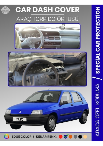 Renault Clıo 1 1994-1998 Torpido Örtüsü Ön Göğüs Koruma Torpido Koruma Araca Özel Tam Uyum - 707 Stiloto
