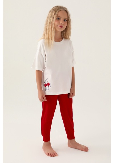 Rolypoly Cool Girl Krem Kız Çocuk Pijama Takımı 5274-42945 Krem