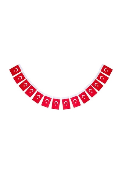 Türk Bayrağı, İpli, Kağıt, Büyük, 480cm - 11cm X 19cm - 40'lı Diğer