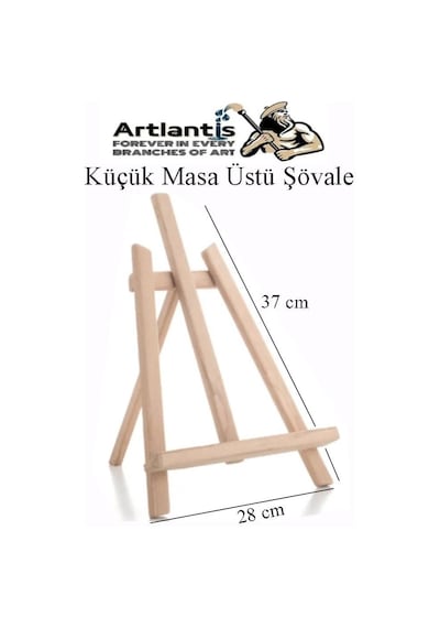 Masa Üstü Şövale 1 Adet Küçük Şövalye 28x37 Cm Çam Ağacından İmal Edilmiştir Sanatsal Tuval Sergi