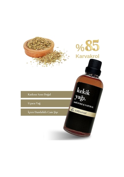 Sabunal Kekik Yağı 100 ML - Karvakrol Oranı Yüksek Doğal Vücut Bakım Yağı