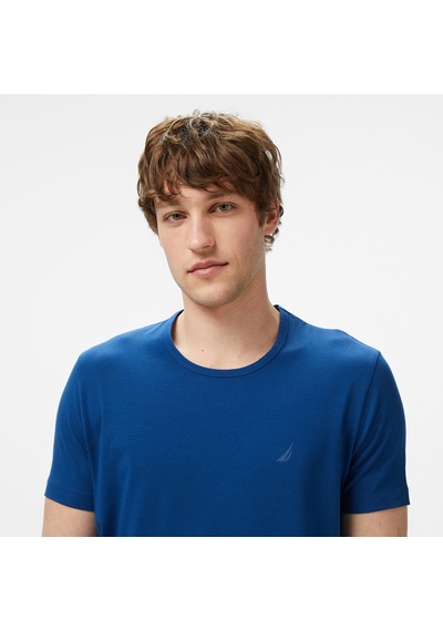 Nautica Nautara Erkek Indıgo Regular Fit T-shirt Düz V55009t Mavi