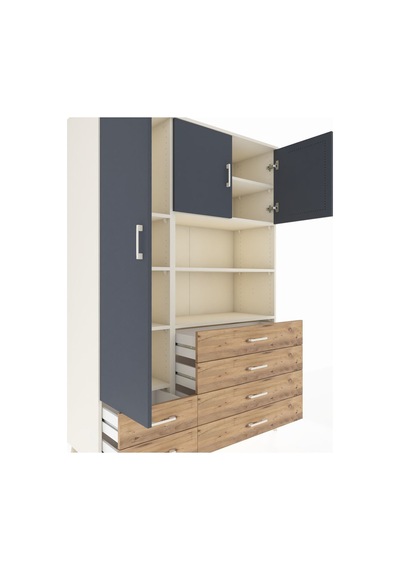 Hyperion Dolap 8 Raflı 6 Çekmeceli 3 Kapaklı 132x44x195 Aytaşı-antrasit/çam Antrasıt/atlas Çam Hyperion Dolap 8 Raflı 6 Çekmeceli 3 Kapaklı 132x44x195 Aytaşı-antrasit/çam Antrasıt/atlas Çam