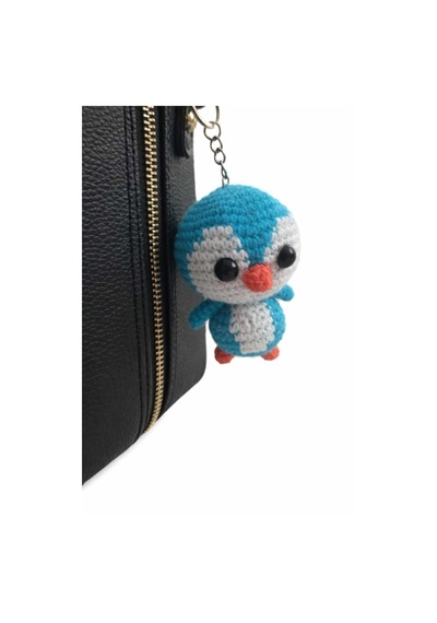 Bdphome Amigurumi Penguen Anahtarlık Mavi