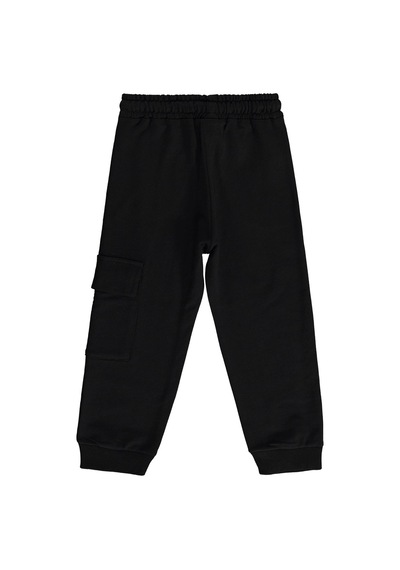 Silversun Kids Silversun Etiket Armalı Kargo Cepli 2-7 Yaş Eşofman Altı - Siyah