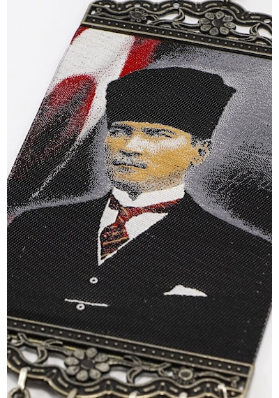 Lacivert El Yapımı Cam Nazar Boncuklu M. K Atatürk Duvar Süsü, He