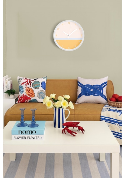 Sade Soft Renkler Modern Tasarım Duvar Saati - 25cm - Önü Camlı Beyaz Kasa - Sessiz Mekanizma-jh0556 Beyaz